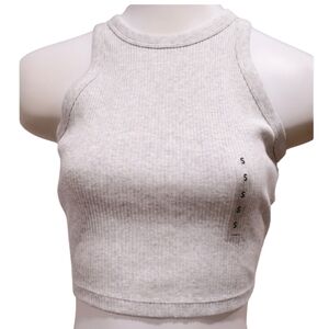 Uniqlo Light Gray Ribbed Tank Top